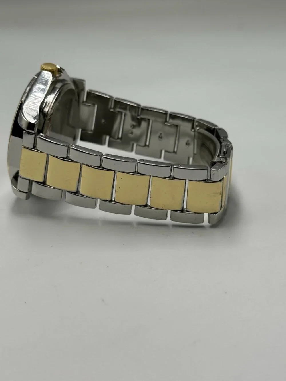 US Polo Assn Watch Mens Silver Gold Two Tone Black Dial 4New Battery 8.25 Inch
